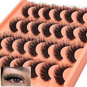 Short Lashes Natural Look False Eyelashes Thick Volume Faux Mink Lashes Pack